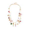 Za European and American Exaggerated Fish Leaf Heart Flower Butterfly Cherry Pendant Necklace Autumn Sweater Chain Women's Cross-Border Supply
