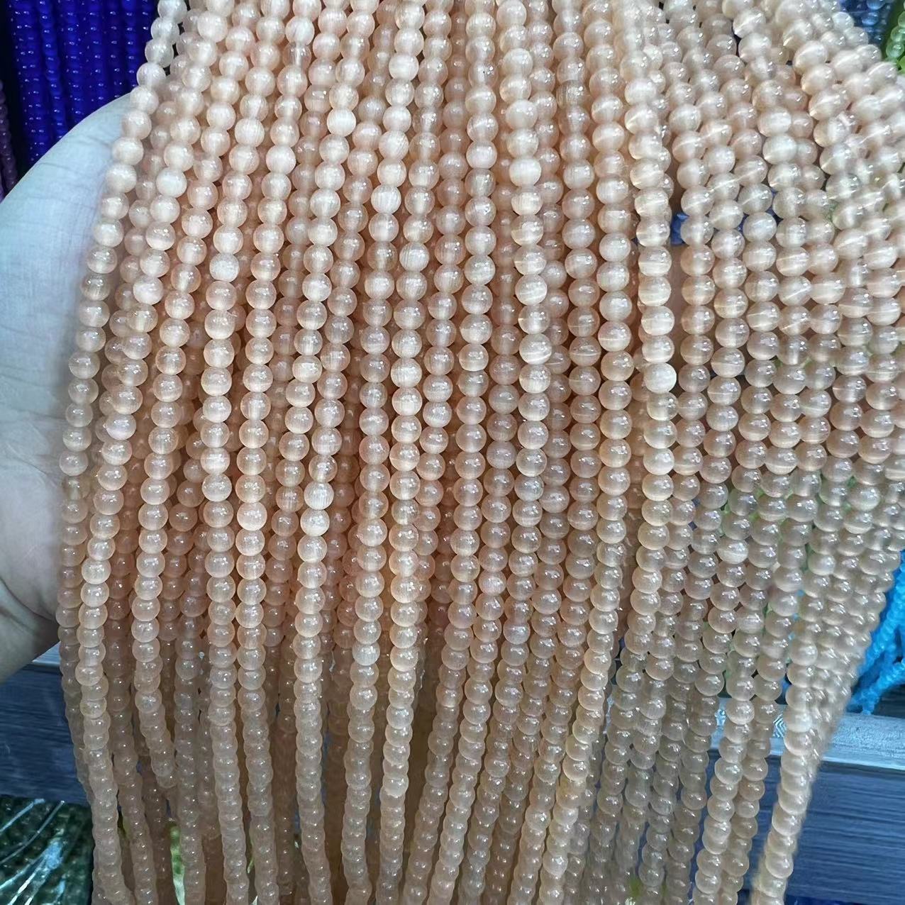 Cat's eye stone beads loose batch bracelet accessories diy jewelry accessories loose beads bracelet necklace material factory direct batch