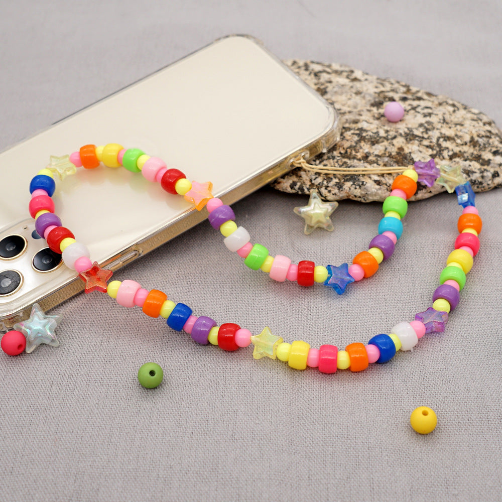 Factory direct supply handmade beaded mobile phone lanyard, Bluetooth speaker lanyard, flashlight, fan, selfie stick, U-disk sling
