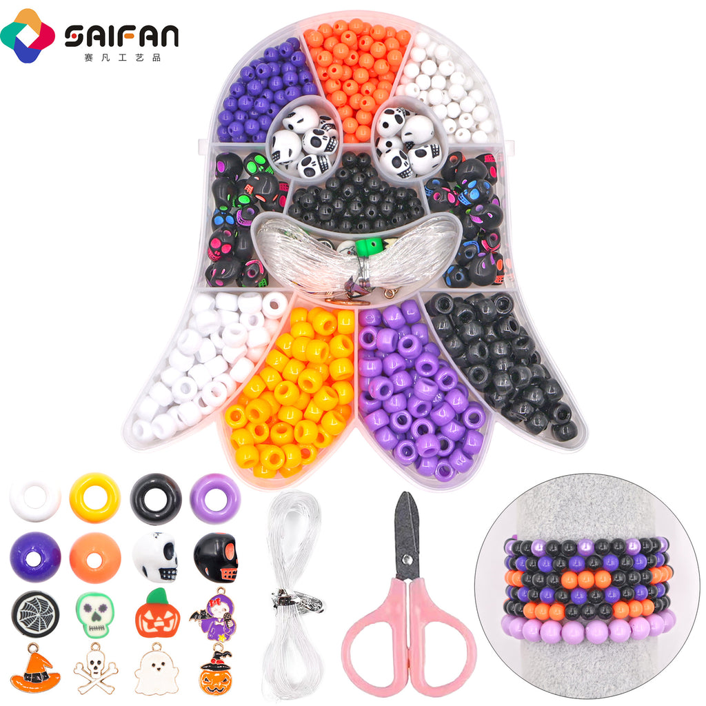 Cross-Border Ghost Box Halloween Bracelet Beaded DIY Material Package Set Bracelet Beaded Jewelry Accessories Beads