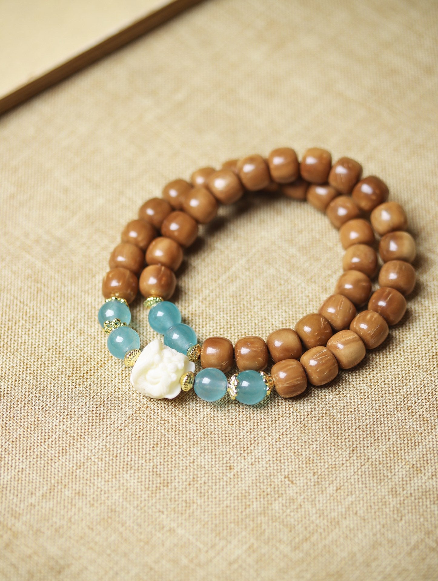 Natural Cook Bodhi Root DIY Woven Handheld Chain Plate Wen Play Chanting Bead String Men's and Women's Long Hanging Pendant