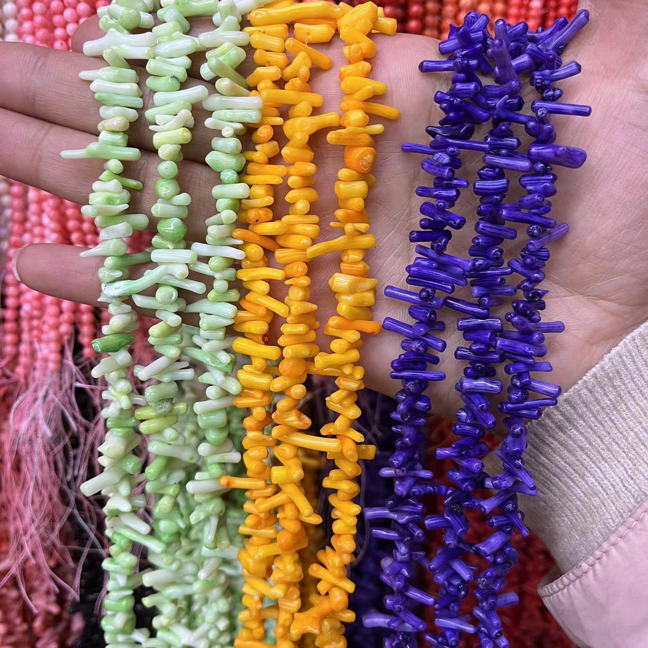 Sea Bamboo Coral, Asymmetrical Coral Fine Seedlings, Thin Branches, DIY Bracelets, Accessories, Semi-finished Accessories, Loose Beads Wholesale
