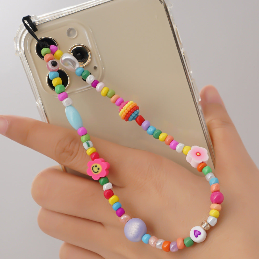 Factory direct supply handmade beaded mobile phone lanyard, Bluetooth speaker lanyard, flashlight, fan, selfie stick, U-disk sling