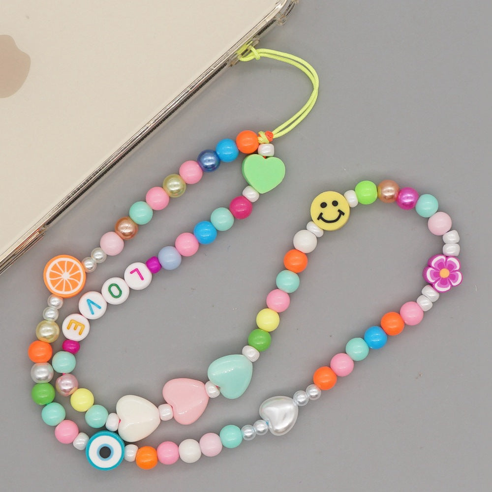 Factory direct supply handmade beaded mobile phone lanyard, Bluetooth speaker lanyard, flashlight, fan, selfie stick, U-disk sling