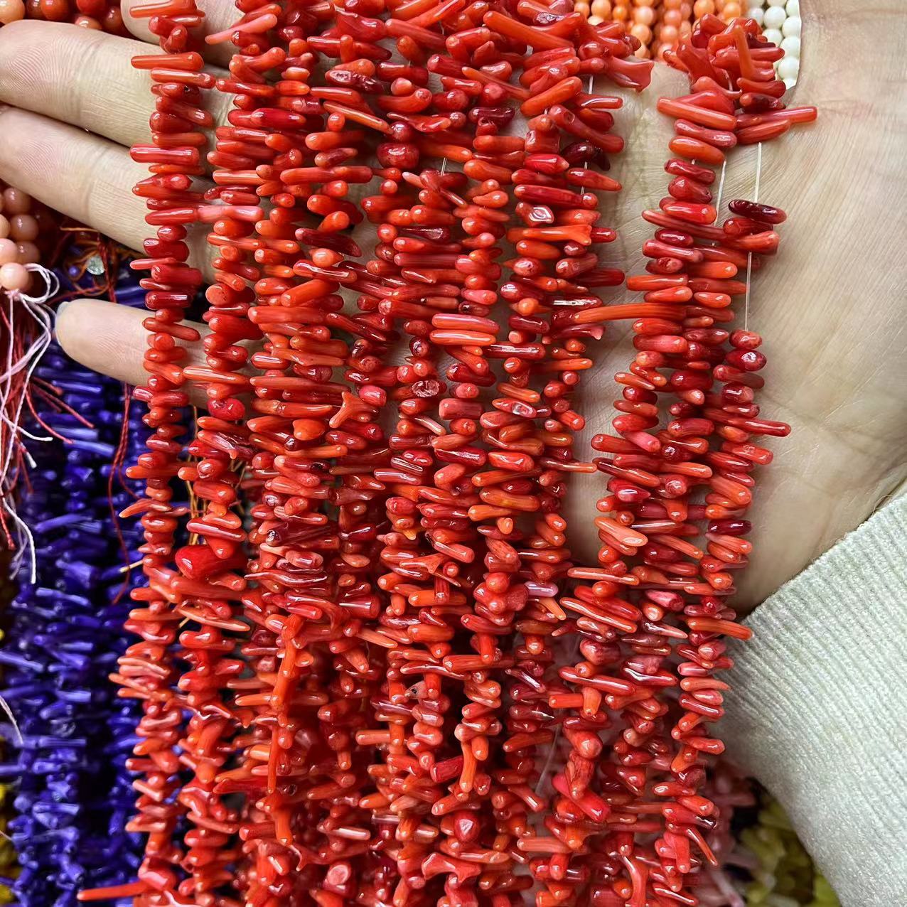 Sea Bamboo Coral, Asymmetrical Coral Fine Seedlings, Thin Branches, DIY Bracelets, Accessories, Semi-finished Accessories, Loose Beads Wholesale
