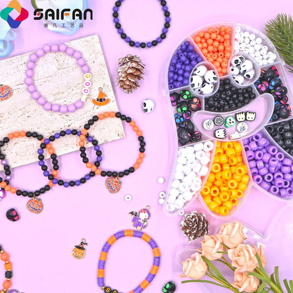 Cross-Border Ghost Box Halloween Bracelet Beaded DIY Material Package Set Bracelet Beaded Jewelry Accessories Beads