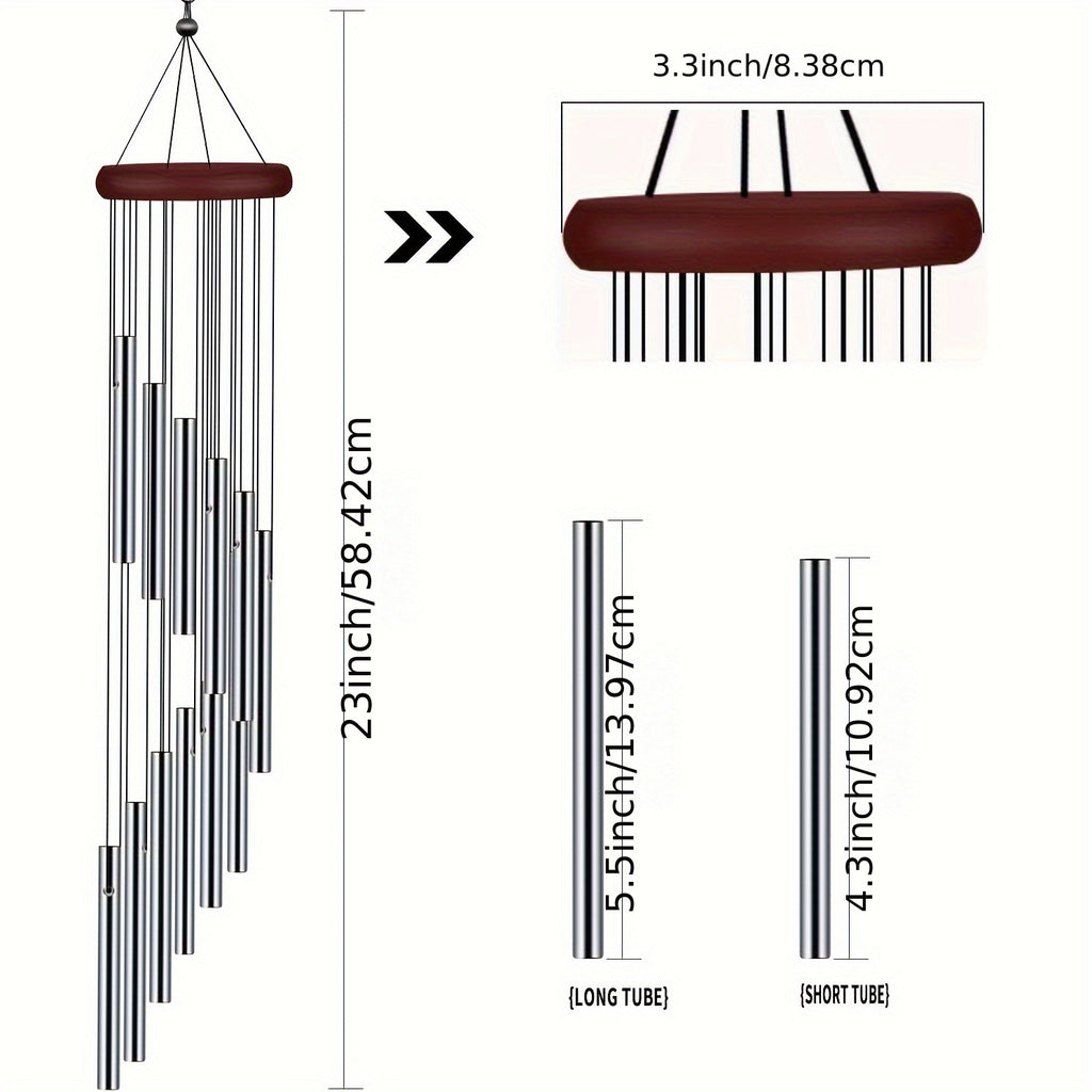 Cross-border explosions six-tube retro classic metal wind chime high sense aluminum tube metal hanging decoration home decoration wind chime