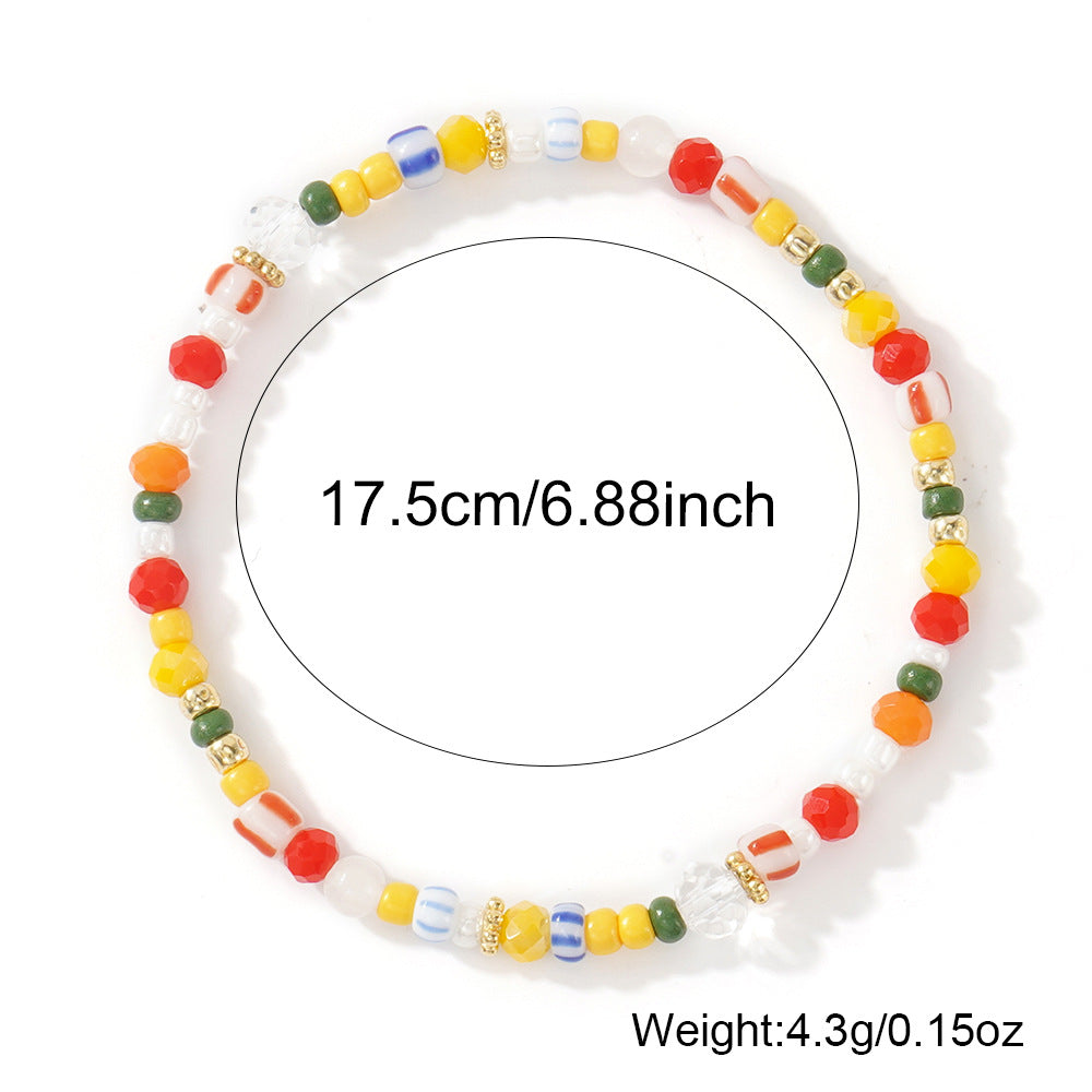Cross-border Explosions Mixed Color Glass Bracelet Fashion All-match Exotic Color Crystal Bracelet Eye Design Stall