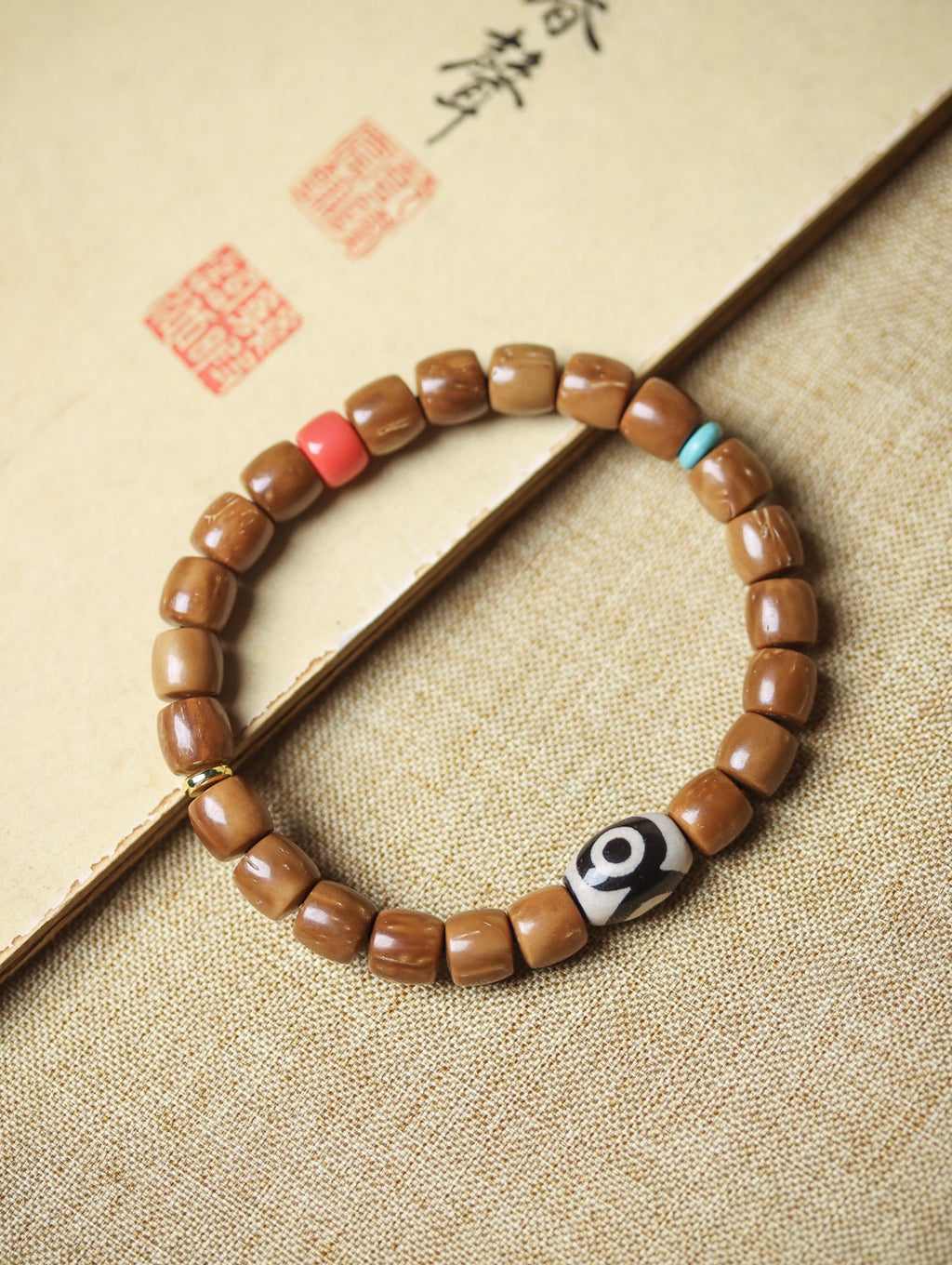 Natural Cook Bodhi Root DIY Woven Handheld Chain Plate Wen Play Chanting Bead String Men's and Women's Long Hanging Pendant