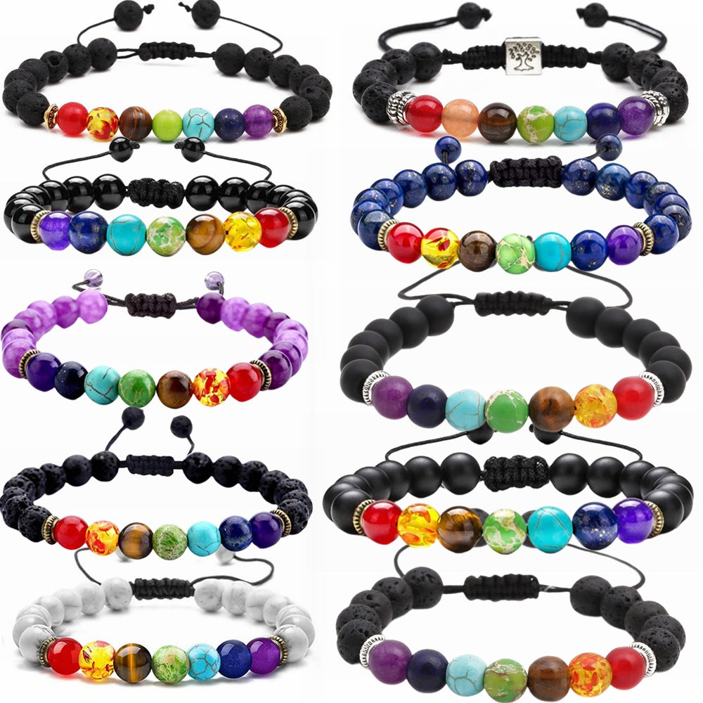 Cross-border hot sale natural stone 8mm beaded bracelet fashion Joker white pine amethyst bracelet manufacturers in stock wholesale