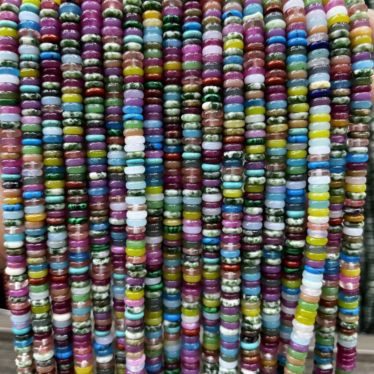 2×6 Natural Stone Colorfuled Crystal Abacus Beads Spacer Beads Beads Cross-Border Hot-Selling Jewelry DIY Bracelet Necklace