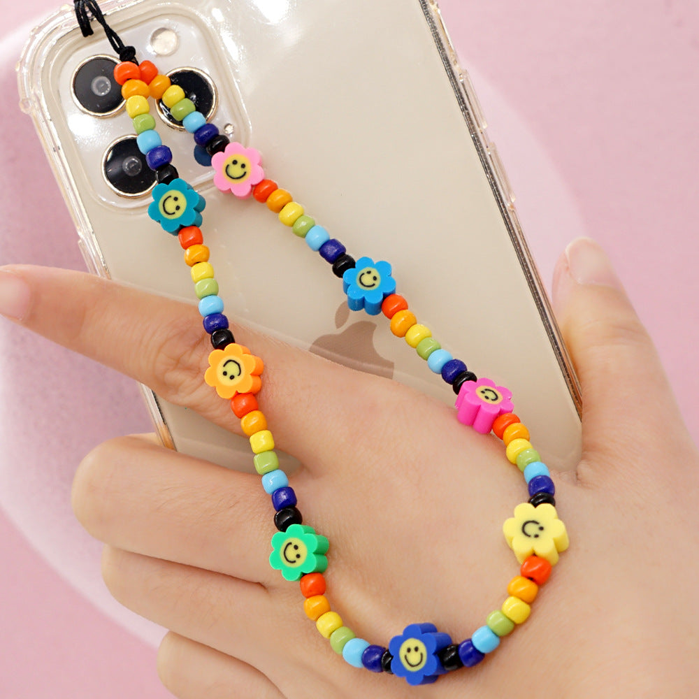 Factory direct supply handmade beaded mobile phone lanyard, Bluetooth speaker lanyard, flashlight, fan, selfie stick, U-disk sling