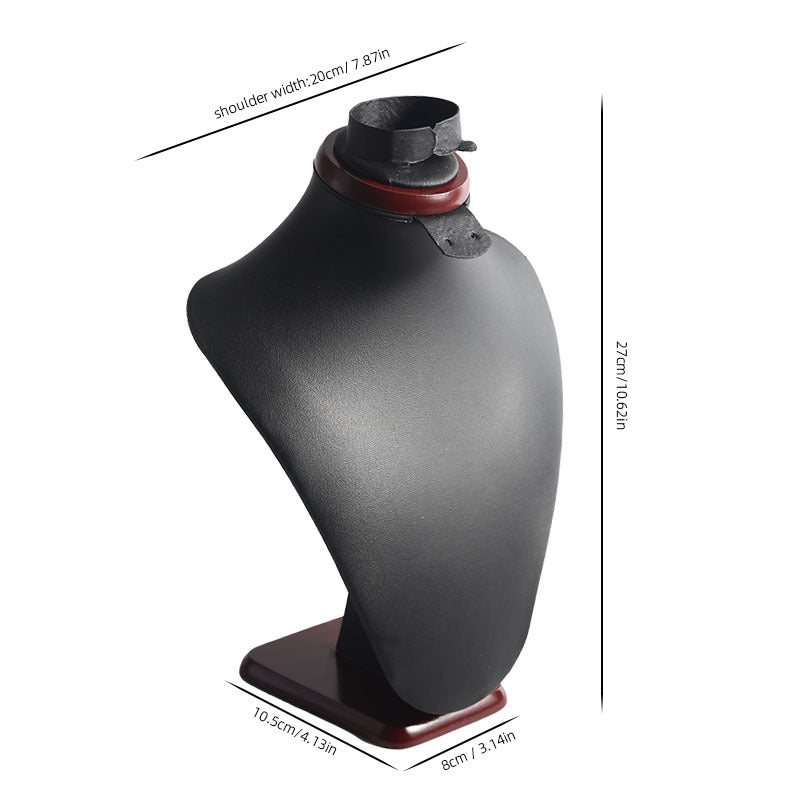Espositore Collane in Legno a Forma di Collo - Display Gioielli