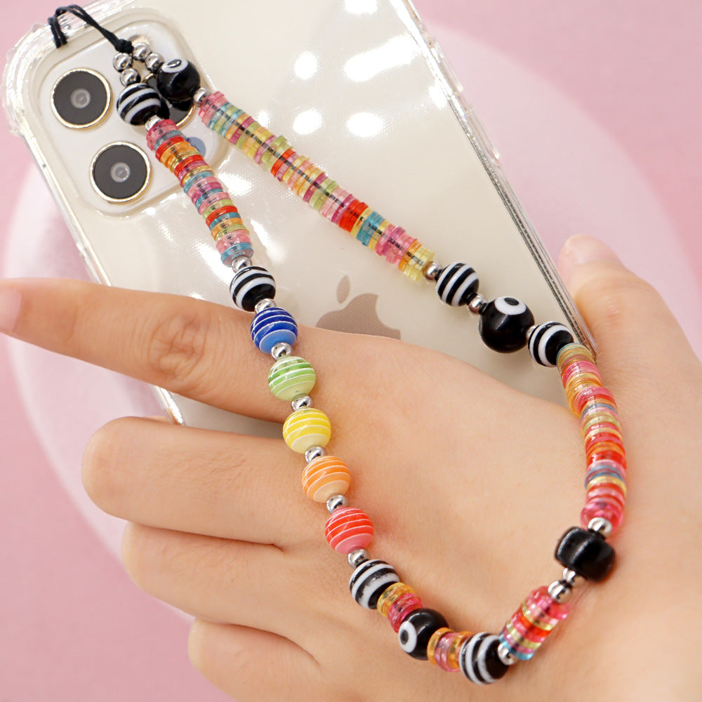 Factory direct supply handmade beaded mobile phone lanyard, Bluetooth speaker lanyard, flashlight, fan, selfie stick, U-disk sling