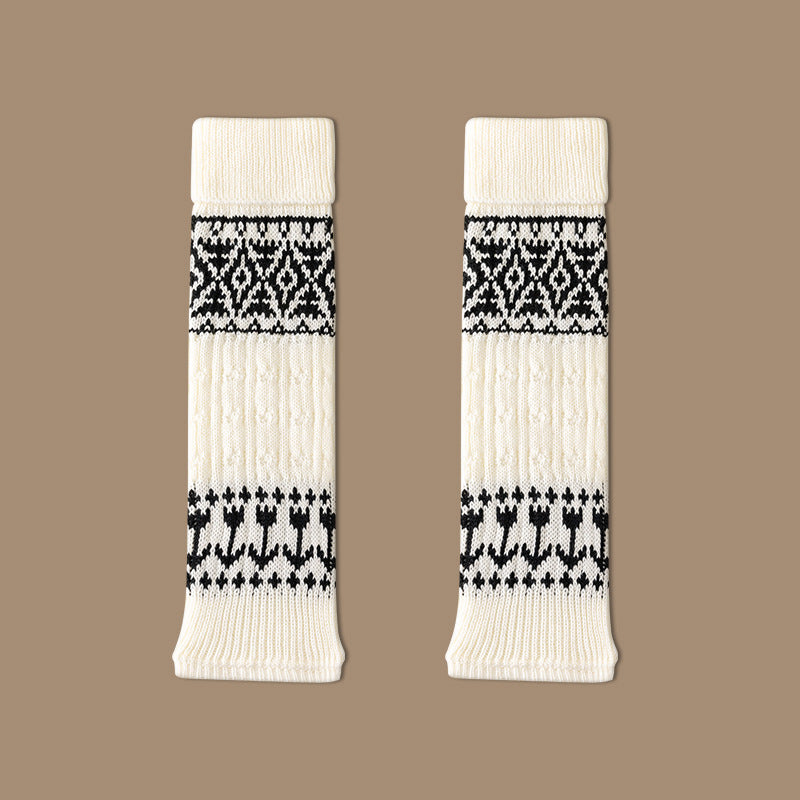 Calf socks wool warm autumn and winter with Birkenneth shoes knitted pile leg vintage winter women's snow boots socks