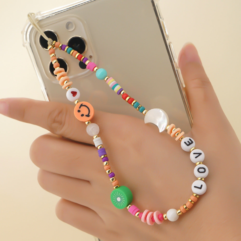 Factory direct supply handmade beaded mobile phone lanyard, Bluetooth speaker lanyard, flashlight, fan, selfie stick, U-disk sling