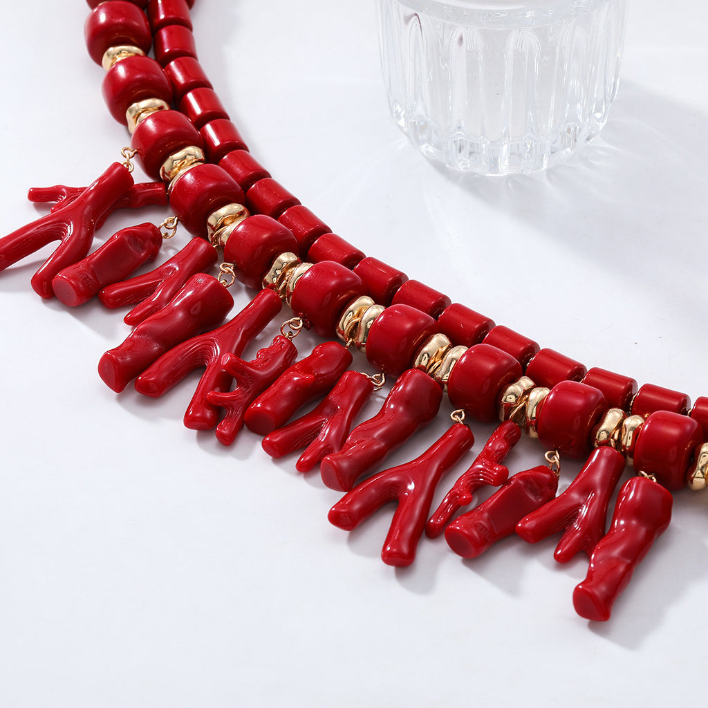 ZA European and American personality exaggerated acrylic irregular branch branch multi-layer necklace summer beach wind cross-border supply