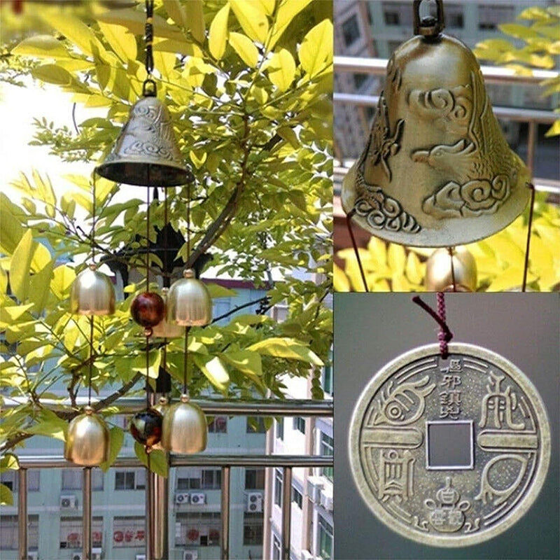 Cross-border explosions six-tube retro classic metal wind chime high sense aluminum tube metal hanging decoration home decoration wind chime