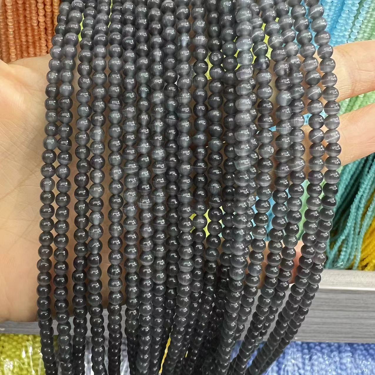 Cat's eye stone beads loose batch bracelet accessories diy jewelry accessories loose beads bracelet necklace material factory direct batch