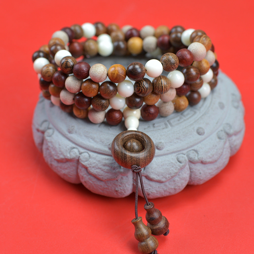 Natural multi-treasure sandalwood multi-circle bracelets 108 beads beads live supply manufacturers wholesale boutique Wen play chain