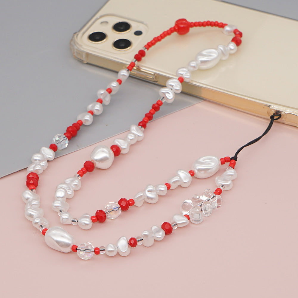Factory direct supply handmade beaded mobile phone lanyard, Bluetooth speaker lanyard, flashlight, fan, selfie stick, U-disk sling