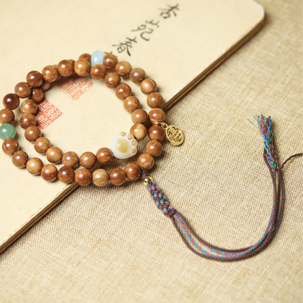 Natural Cook Bodhi Root DIY Woven Handheld Chain Plate Wen Play Chanting Bead String Men's and Women's Long Hanging Pendant