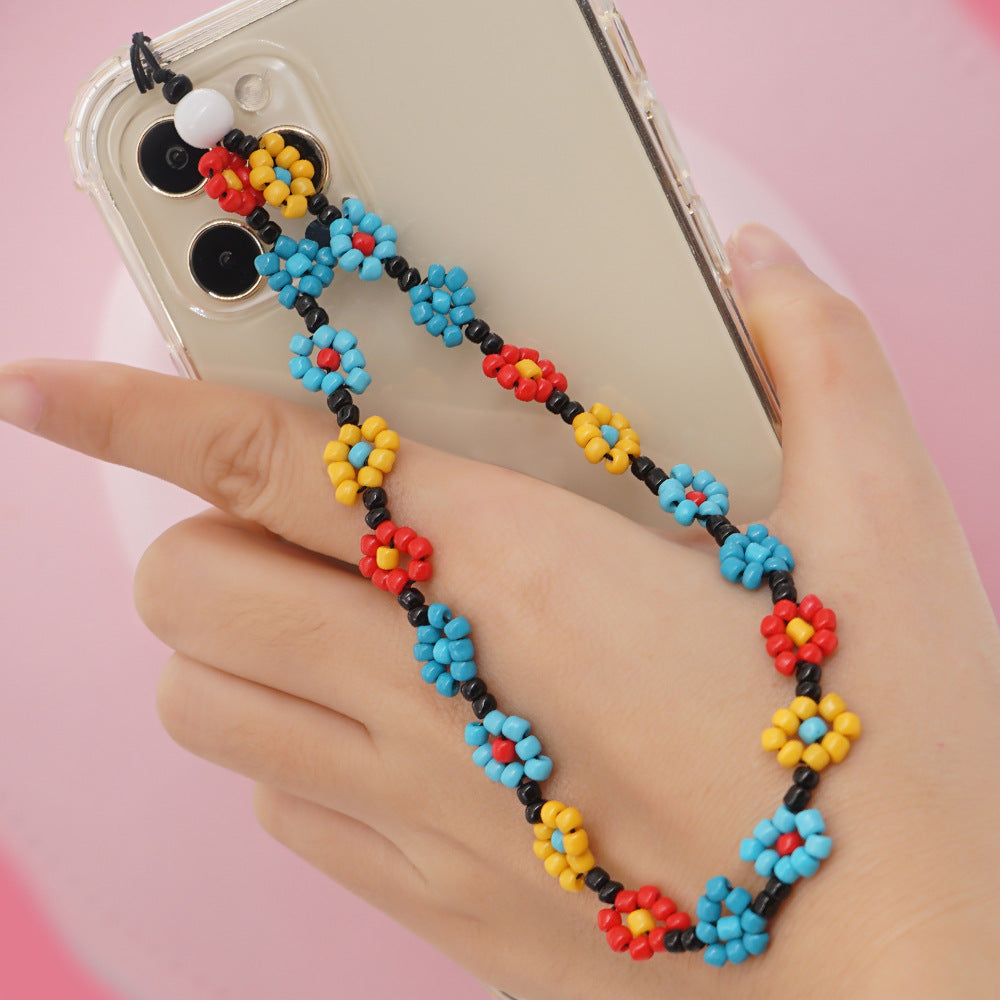 Factory direct supply handmade beaded mobile phone lanyard, Bluetooth speaker lanyard, flashlight, fan, selfie stick, U-disk sling