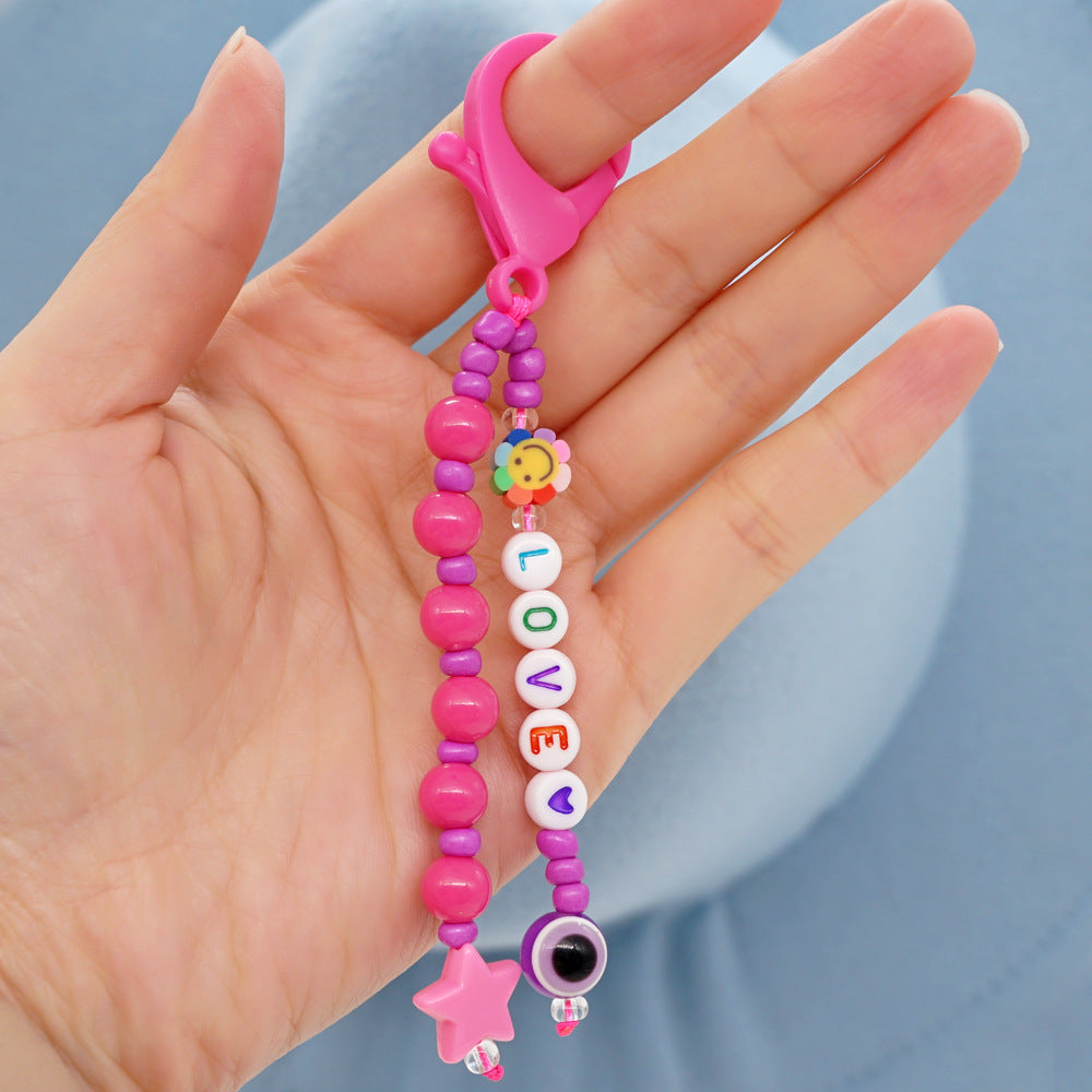 Factory direct supply handmade beaded mobile phone lanyard, Bluetooth speaker lanyard, flashlight, fan, selfie stick, U-disk sling