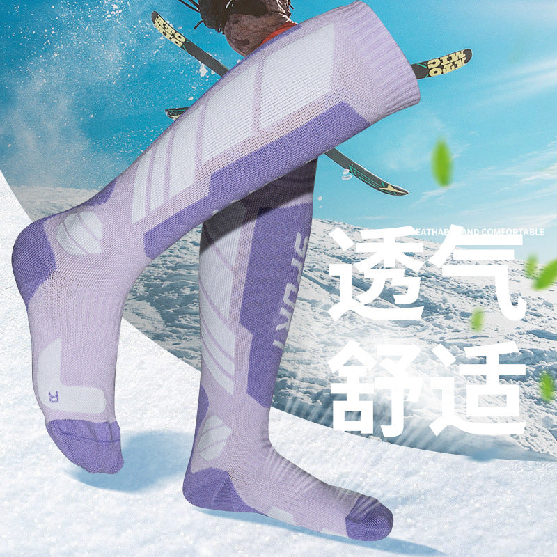 Wool Ski Socks for Men and Women, Long Tube Warm Merino Snow Socks, Kidsren's Snow Socks, Professional Ski Socks