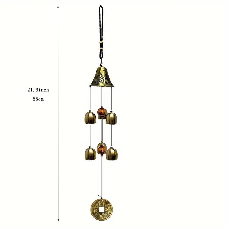 Cross-border explosions six-tube retro classic metal wind chime high sense aluminum tube metal hanging decoration home decoration wind chime