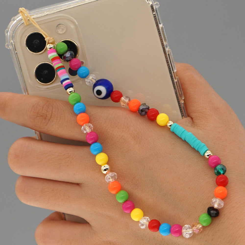 Factory direct supply handmade beaded mobile phone lanyard, Bluetooth speaker lanyard, flashlight, fan, selfie stick, U-disk sling