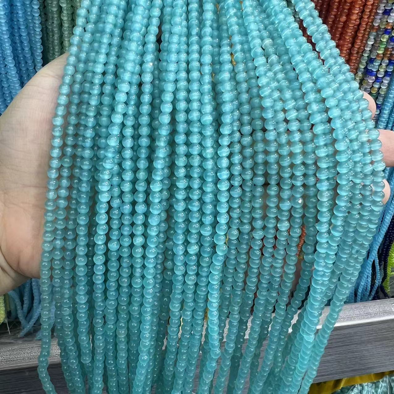 Cat's eye stone beads loose batch bracelet accessories diy jewelry accessories loose beads bracelet necklace material factory direct batch