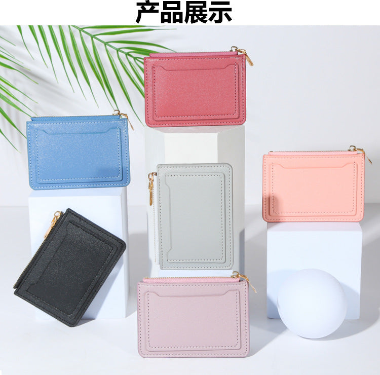 Portafogli da donna Borsa da donna in pelle PU Mini Hasp Porta carte multi-carta solida Portafogli corti Portafoglio piccolo sottile con cerniera Hasp