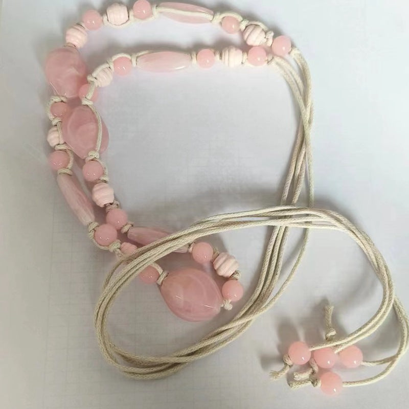 Bohemian style democratic style retro casual waist chain dress waist accessories pink woven waist chain