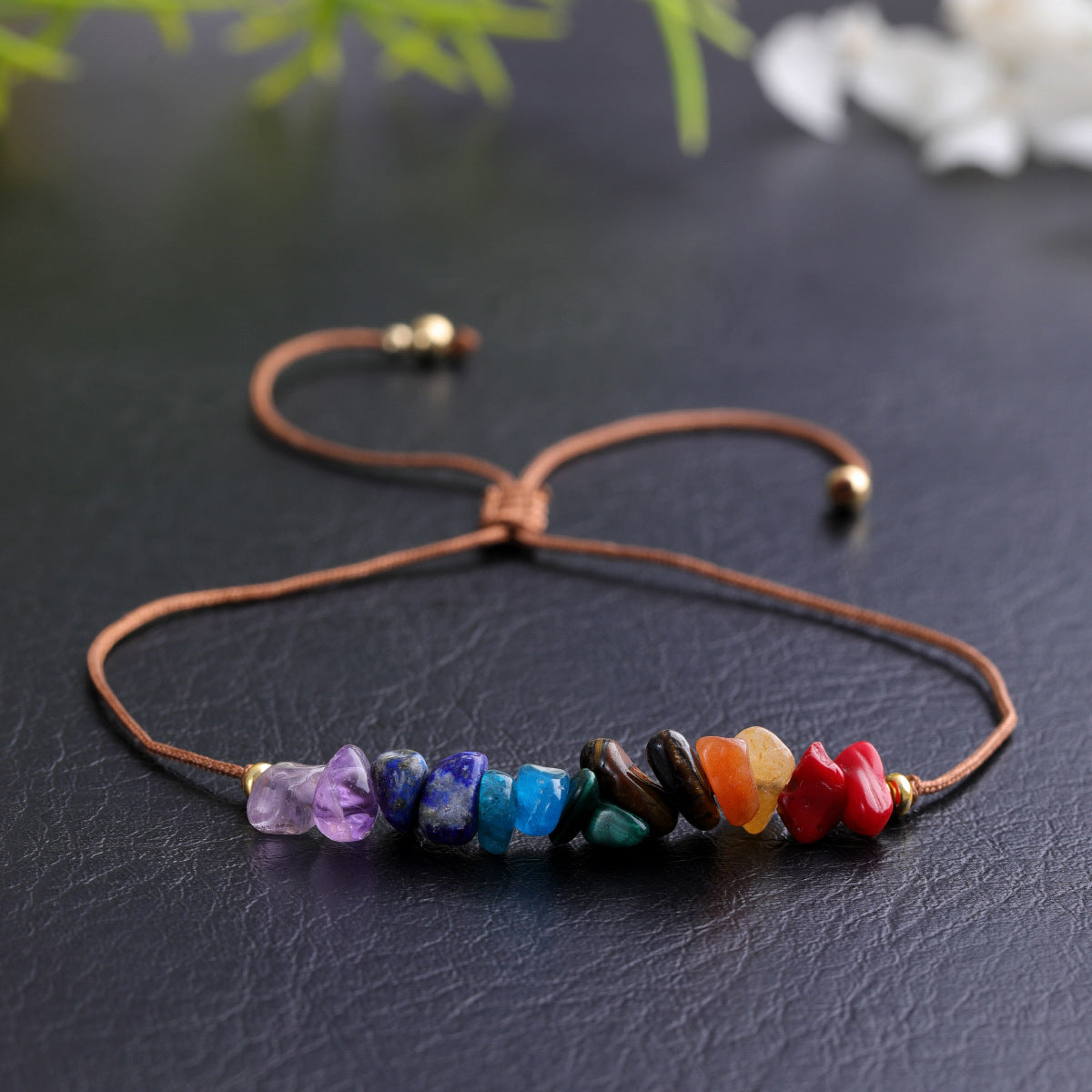 Amazon New Gravel Combination Bracelet Creative Citrine Tiger Eye Implicit Beaded Wax Line Bracelet for Women