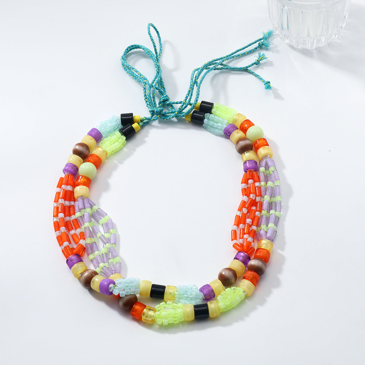 Za European and American Exaggerated Big-Name Multi-Layer Summer Beach Natural Vacation Style Necklace Handmade Rice Beads Cross-Border Supply