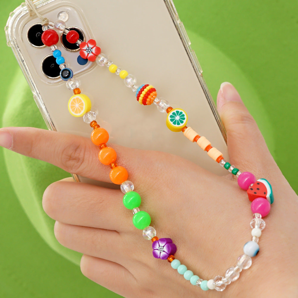 Factory direct supply handmade beaded mobile phone lanyard, Bluetooth speaker lanyard, flashlight, fan, selfie stick, U-disk sling
