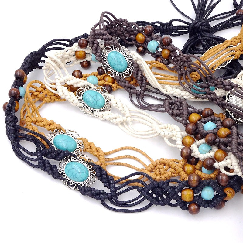 Cintura Sottile Intrecciata Stile Bohémien - Donna Estate