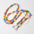 Wooden Bead Crossbody Chain DIY Phone Case Chain Crossbody Beaded Heart Plum Blossom Butterfly Smiley Face DIY Creative