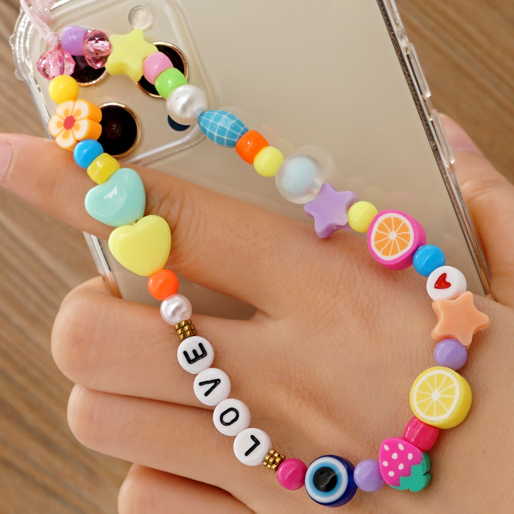 Factory direct supply handmade beaded mobile phone lanyard, Bluetooth speaker lanyard, flashlight, fan, selfie stick, U-disk sling
