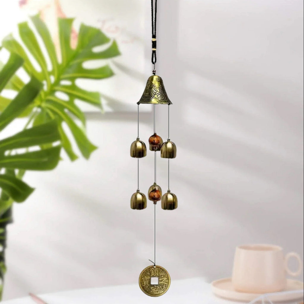 Cross-border explosions six-tube retro classic metal wind chime high sense aluminum tube metal hanging decoration home decoration wind chime