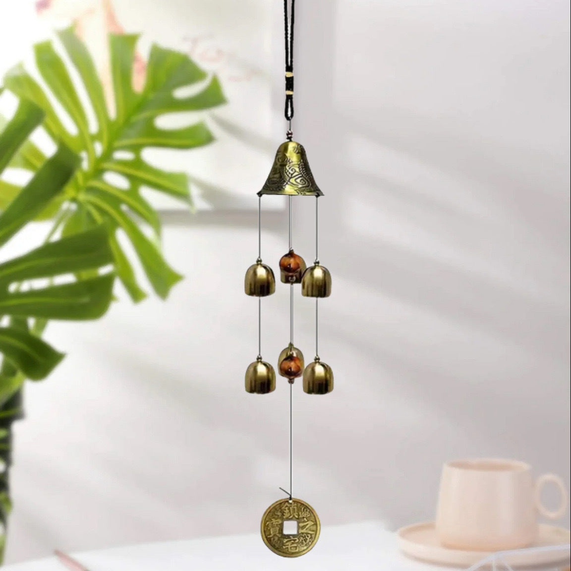 Cross-border explosions six-tube retro classic metal wind chime high sense aluminum tube metal hanging decoration home decoration wind chime