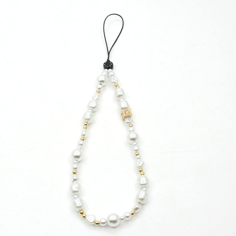 Online popular anti-lost mobile phone chain rainbow mobile phone chain same enamel beads DIY mobile phone lanyard factory direct sales