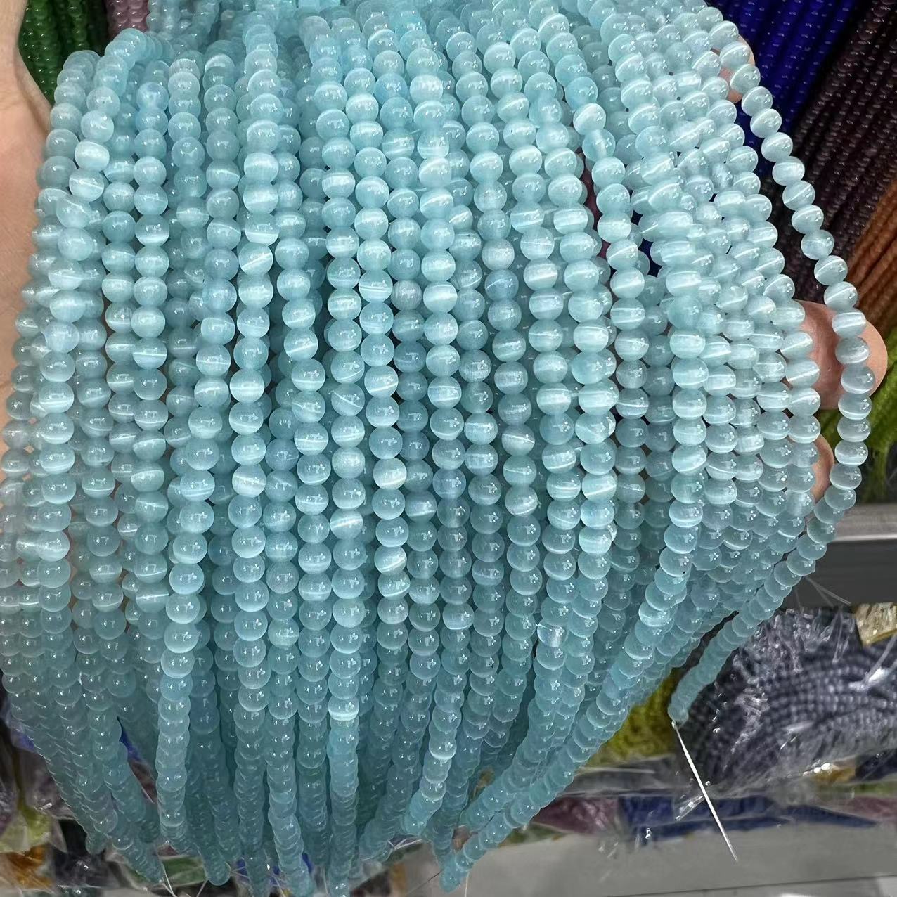 Cat's eye stone beads loose batch bracelet accessories diy jewelry accessories loose beads bracelet necklace material factory direct batch