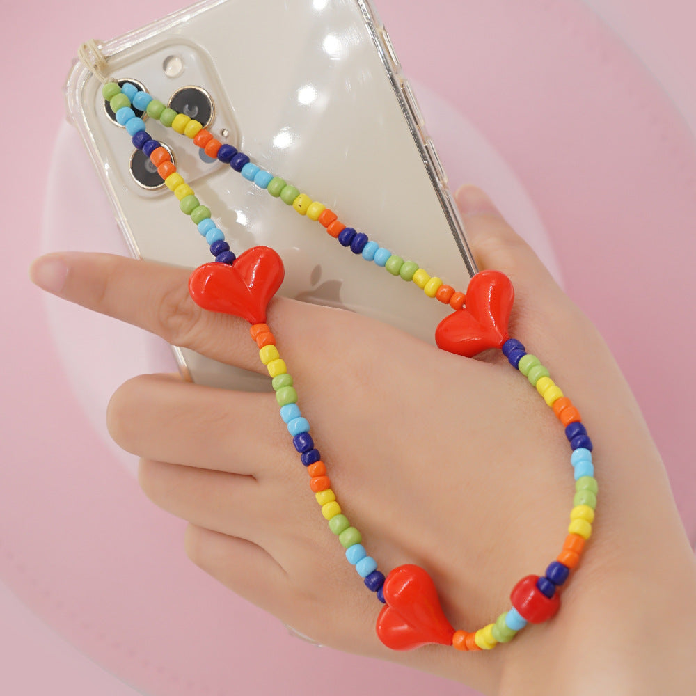 Factory direct supply handmade beaded mobile phone lanyard, Bluetooth speaker lanyard, flashlight, fan, selfie stick, U-disk sling