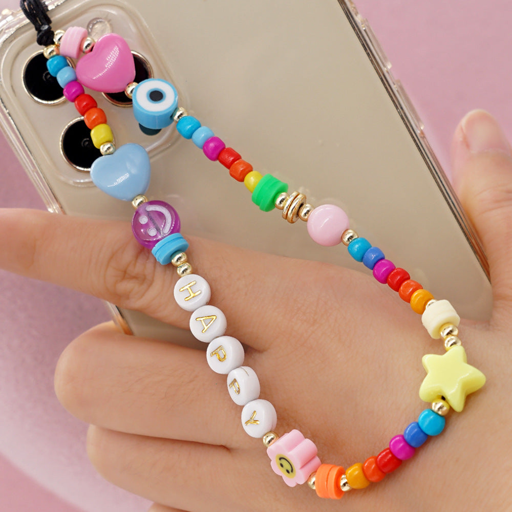 Factory direct supply handmade beaded mobile phone lanyard, Bluetooth speaker lanyard, flashlight, fan, selfie stick, U-disk sling