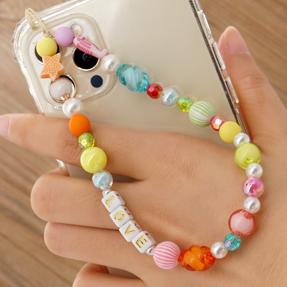Factory direct supply handmade beaded mobile phone lanyard, Bluetooth speaker lanyard, flashlight, fan, selfie stick, U-disk sling