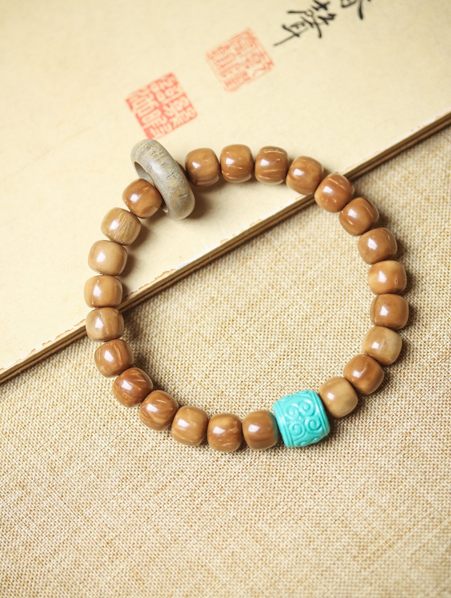 Natural Cook Bodhi Root DIY Woven Handheld Chain Plate Wen Play Chanting Bead String Men's and Women's Long Hanging Pendant