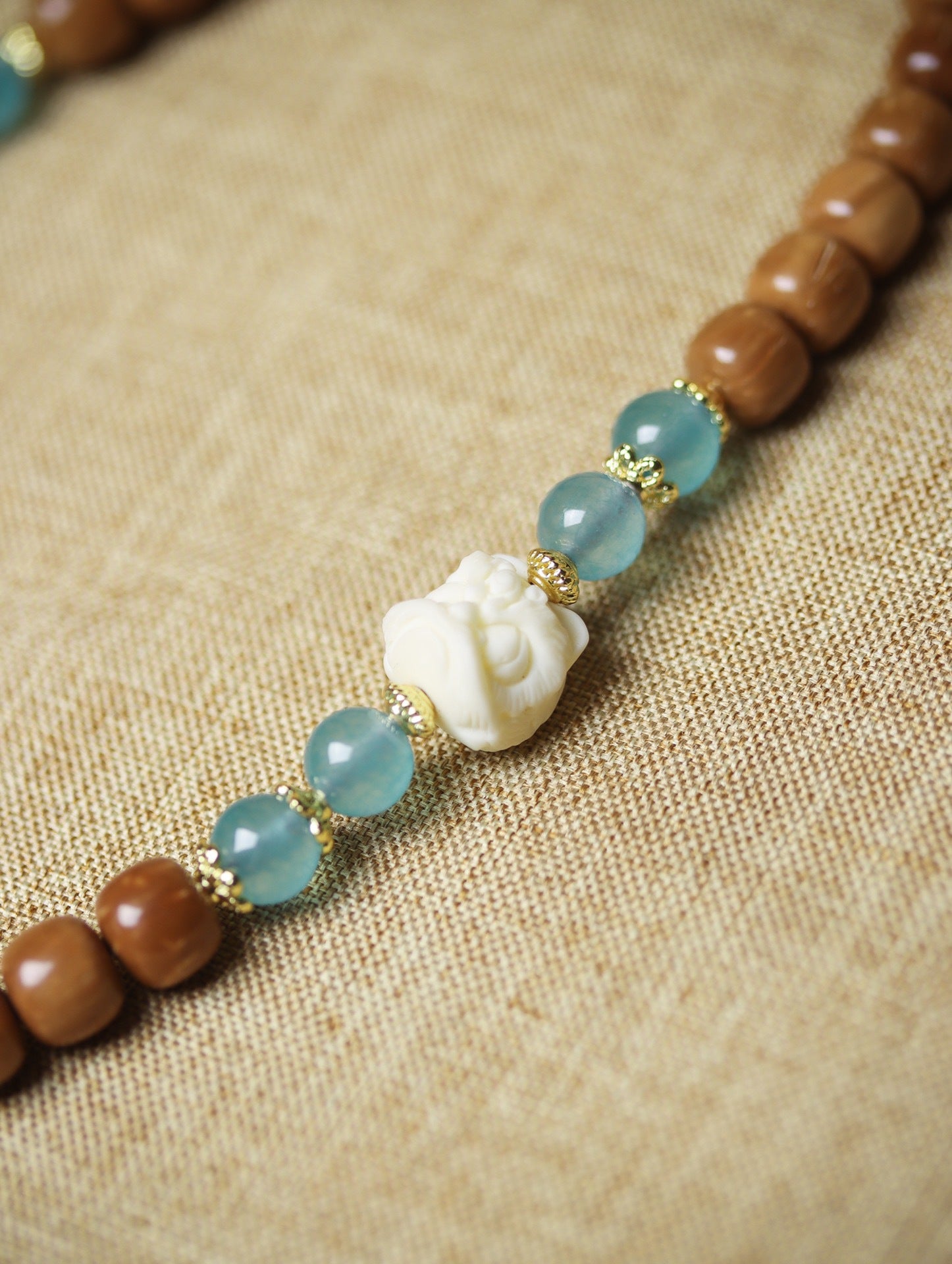 Natural Cook Bodhi Root DIY Woven Handheld Chain Plate Wen Play Chanting Bead String Men's and Women's Long Hanging Pendant