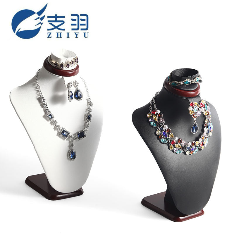 Espositore Collane in Legno a Forma di Collo - Display Gioielli